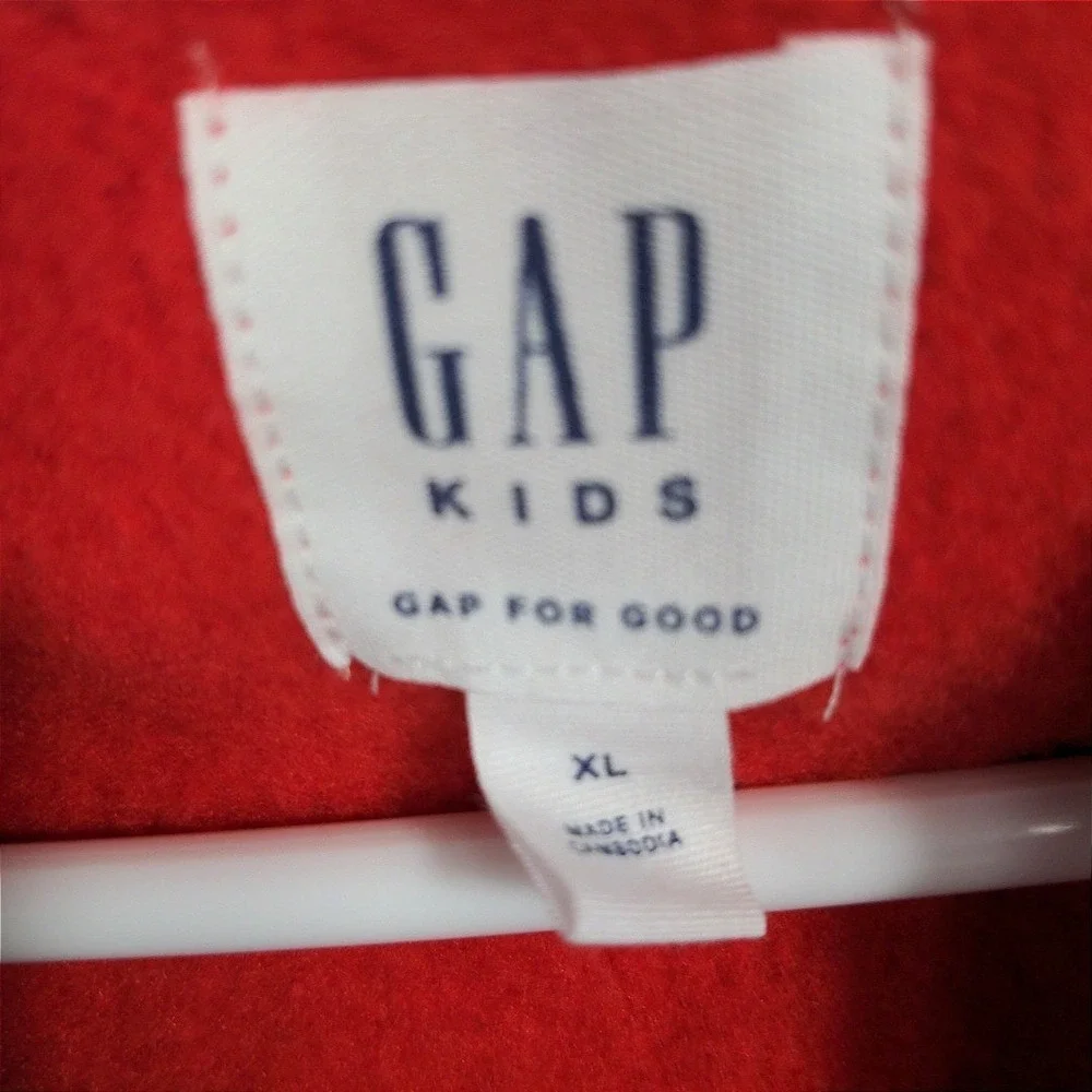 Gap Kids Arch Logo Full Zip Hoodie XL Red‎ Fleece Sweatshirt Boys Girls New